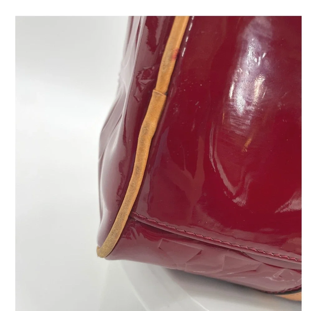 Coach Satchel Bag Women Medium Red Patent Leather Signature C Set Wallet Vintage